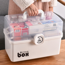 Household medicine box large-capacity emergency medicine box multi-layer small student large medical storage box