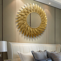 Living room wall decoration mirror porch background wall art pendant restaurant creative home wrought iron wall wall hanging