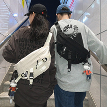 Large capacity chest bag men Street trend shoulder bag female Japanese light cross shoulder bag Tide brand tooling running bag