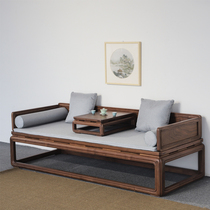New Chinese Arhat bed Solid wood Modern Chinese five-piece Arhat bed Sofa living room Old elm Arhat bed cushion