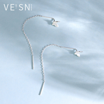 Meritocratic s925 pure silver butterfly extra-long ear line Earrings Super Fairy superior sensual sensual lady Jane approximately Korean version