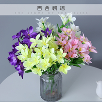 Artificial flowers A variety of lily bouquets Fake flowers Wedding floral indoor living room table decoration decorative flowers silk flowers lilies