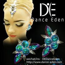 Dance Eden Piao Diamond AB color accessories professional national standard Latin modern stage earrings ear clip ear pin