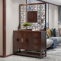 New Chinese living room double-sided entrance cabinet entrance door solid wood carved screen partition shoe cabinet one wall Hall storage