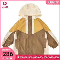 Ulu Yulu 2021 autumn clothes New windbreaker coat boys and girls hooded coat fashion color windbreaker loose