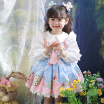 Spring and summer girl Lolita UK Next baby birthday dress dress Princess skirt Childrens vacation Pongcheng dress