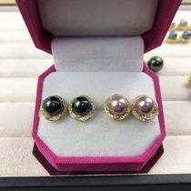 S925 Silver Classic Women's Shell Bead Earrings Earrings Natural Mother Shell Imitation Pearl Earrings Earrings White Purple
