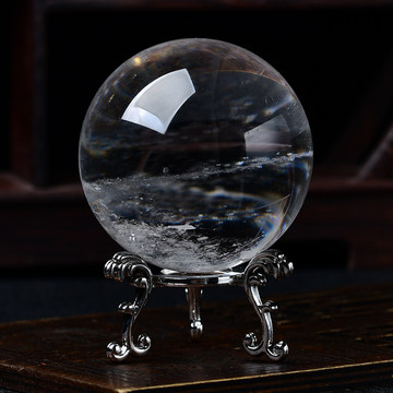 天然白水晶球圆球家居办公客厅卧室天然水晶原石手工打磨水晶摆件