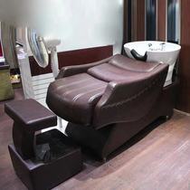Barber shop shampoo bed net Red Special semi-lying small simple deep basin high-end hair salon shampoo bed hair salon