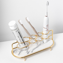 Electric toothbrush holder light and luxurious golden wash terrace shelve silicon algae mud suction pad washstand toilet free of punch