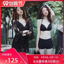 Ginger swimsuit women Summer three-piece Large size fat mm Belly Belly bikini set beach slim blouse swimsuit