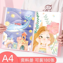 A4 candy color data book picture clip poster book folder multi-layer students with 16K Works Collection picture album favorites storage this award art collection finishing book drawing paper piano score clip