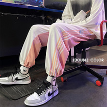 Three-bar sweatpants mens trendy brand ins loose sweatpants large size spring and autumn drawstring leggings hiphop pants