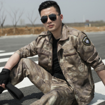 Dunlang camouflage suit mens outdoor new spring and autumn security workwear Wear-resistant tactical suit genuine military training suit