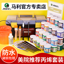  Marley acrylic paint set Wall painting 24 colors Students children diy hand-painted tools Art students 36 12 colors beginners graffiti painting special waterproof sunscreen does not fade Textile painting materials