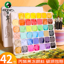 Marley brand acrylic paint set Students with 42 colors 80mL Beginner exam special waterproof hand-painted wall painting color head gouache jelly Bing dilute acrylic painting Horse power shoes graffiti material