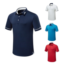 New mens golf short-sleeved breathable polo shirt casual solid color lapel T-shirt golf sports jersey