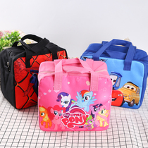 Student lunch box bag insulation bag cartoon cute animation aluminum film thick hand carrying toilet bag canvas with lunch bag