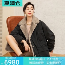 2021 new Parker service womens velvet mink coat whole mink grass young two-sided wear jacket medium-long section