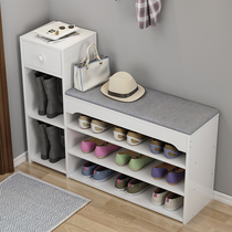 Simple and modern household shoe stool Shoe cabinet integrated living room soft bag long stool Shoe rack can sit on the shoe stool at the door