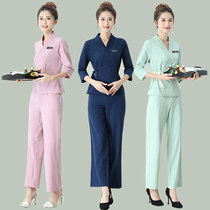 Summer new beautician overalls womens suit health massage foot bath therapy skin management beauty salon technician clothes