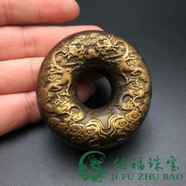 Antique bronze brass double dragon fingers ringing copper carvings antique bell copper ringing ringing copper rings round bell