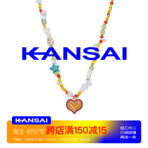 KANSAI Rainbow Loving String Beads Necklace Womans Little Sweet Hot Girl 2023 New Bursting Personality Fashion Accessories