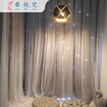 2021 new living room curtains shading princess style bedroom girl full hook-up bay window Nordic simplicity