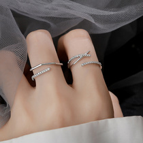 Index finger ring female fashion personality S925 sterling silver ring Female ins fashion sense cold wind ring Female niche design