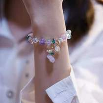 Korean small fresh fashion crystal diamond-set love bracelet natural wind design bracelet Student temperament wild hand ornaments