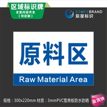 Raw material area signage raw material placement area grouping plate area signage plate indication signage warehouse factory custom-made