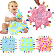 Newborn baby large flower comforter towel Newborn baby multi-touch color label doll toy can bite in the mouth
