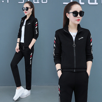 Casual Pure Cotton Sportswear Suit Woman 2022 Chunqiu New Years Mom Fashion Loose Display Slim Three Sets Tide
