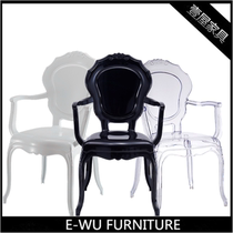 European Court chair with armrest acrylic crystal transparent chair promotion clubhouse indoor activity chair armrest dining chair