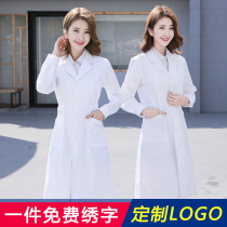 White coat Long-sleeved female physician overalls White coat college student laboratory suit Summer short-sleeved doctor suit