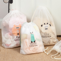Transparent travel bundle wet clothes towel toy storage bag drawstring kindergarten dirty clothes split waterproof bag