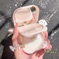 Novo powder cake oil control makeup lasting waterproof no makeup concealer honey powder oil skin dry and wet dual-purpose student parity
