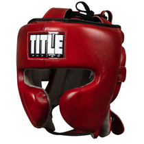 TITLE BOXING BLOOD RED LEATHER VINTAGE TRAINING BOXING SANDA HELMET HEAD PROTECTOR FOREHEAD PROTECTOR