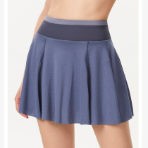LULU summer nude bottoming anti-light pocket fitness yoga skirt sports skirt pants pleated tennis skirt pants women