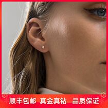 18K Gold Bubble Diamond Earrings Women's Diamond Rose Gold Screw Set White Gold Small Ear Nail Men's Earrings