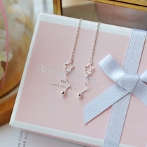 925 pure silver earline temperament pentagram otolified minimalist face slim ear nail long stream suearrings 2022 new