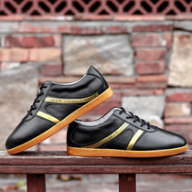 Wulin No.1 Taiji shoes head layer cowhide cowhide soft bottom breathable men and women martial arts shoes practice shoes four seasons