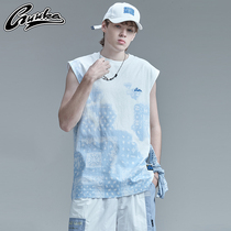 GUUKA Tide brand cashew flower vest male summer students hip-hop cotton sleeveless sports fitness vest loose Joker