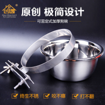 Dog Food Basin Large Dog Anti-Overturning Stainless Steel Dog Cage Drinking Water Basin Fixed Dog Basin Water Basin Dog Pet Hanging Bowl