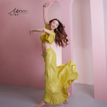 Xizijia belly dance female summer sexy petal long skirt suit practice suit 2021 new oriental dance performance suit female