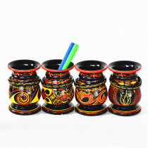 Sichuan Liangshan Xichang Yi hand-painted specialty crafts solid wood painted lacquer with ring Pen Holder
