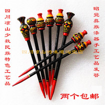 Sichuan Liangshan Xichang Yi hand-painted characteristic crafts Yi lacquer painting pure hand-painted hairpin