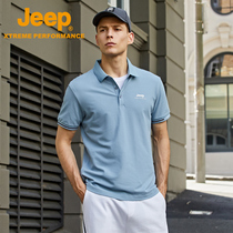 Jeep Jeep fat increase summer mens clothing small wild Polo shirt breathable dry tennis shirt T-shirt tide