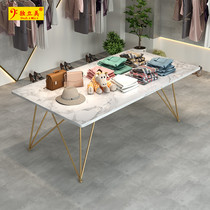 Light luxury clothing store display table in the middle of the display table with marble Zhongdao table running water table display desk