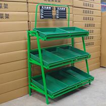 Vegetable and fruit store Supermarket three-layer convenient shelf Vegetable shelf multi-function display sub-fruit shelf store fruit